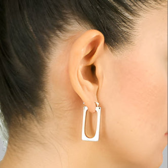 Rechthoekige Zilveren Creolen