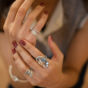 Zilveren Meervoudige Ring