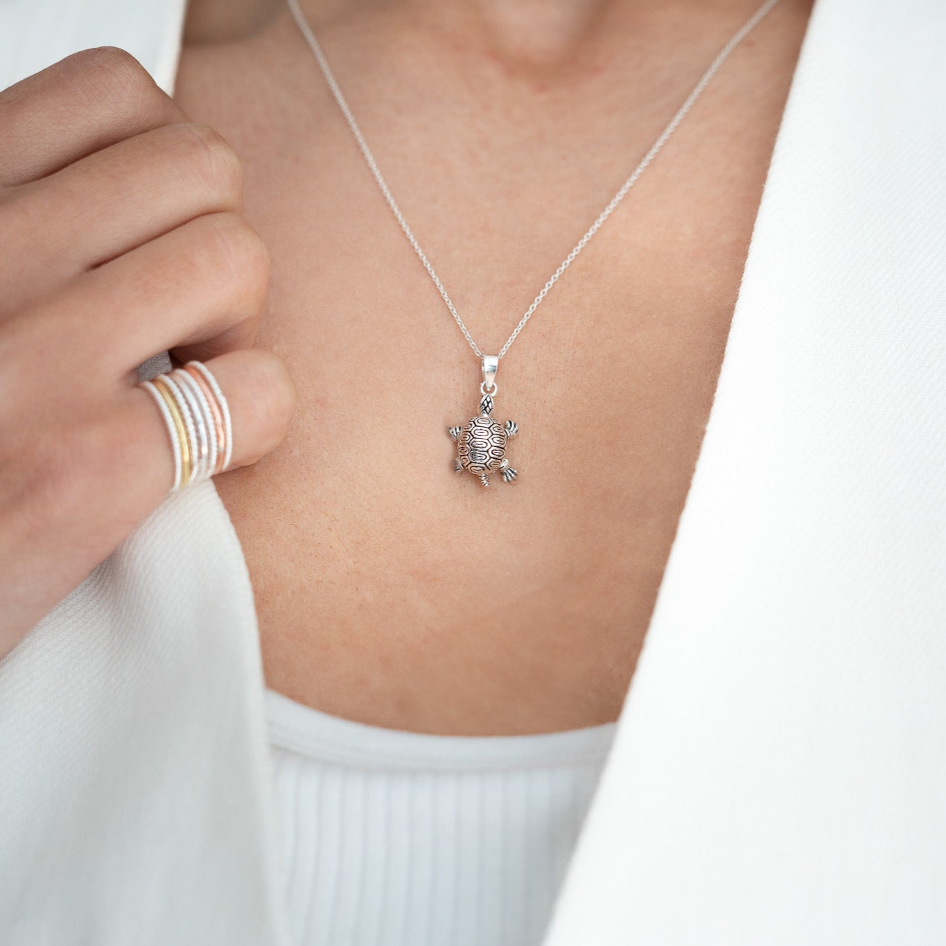 Zilveren Schildpad Hanger