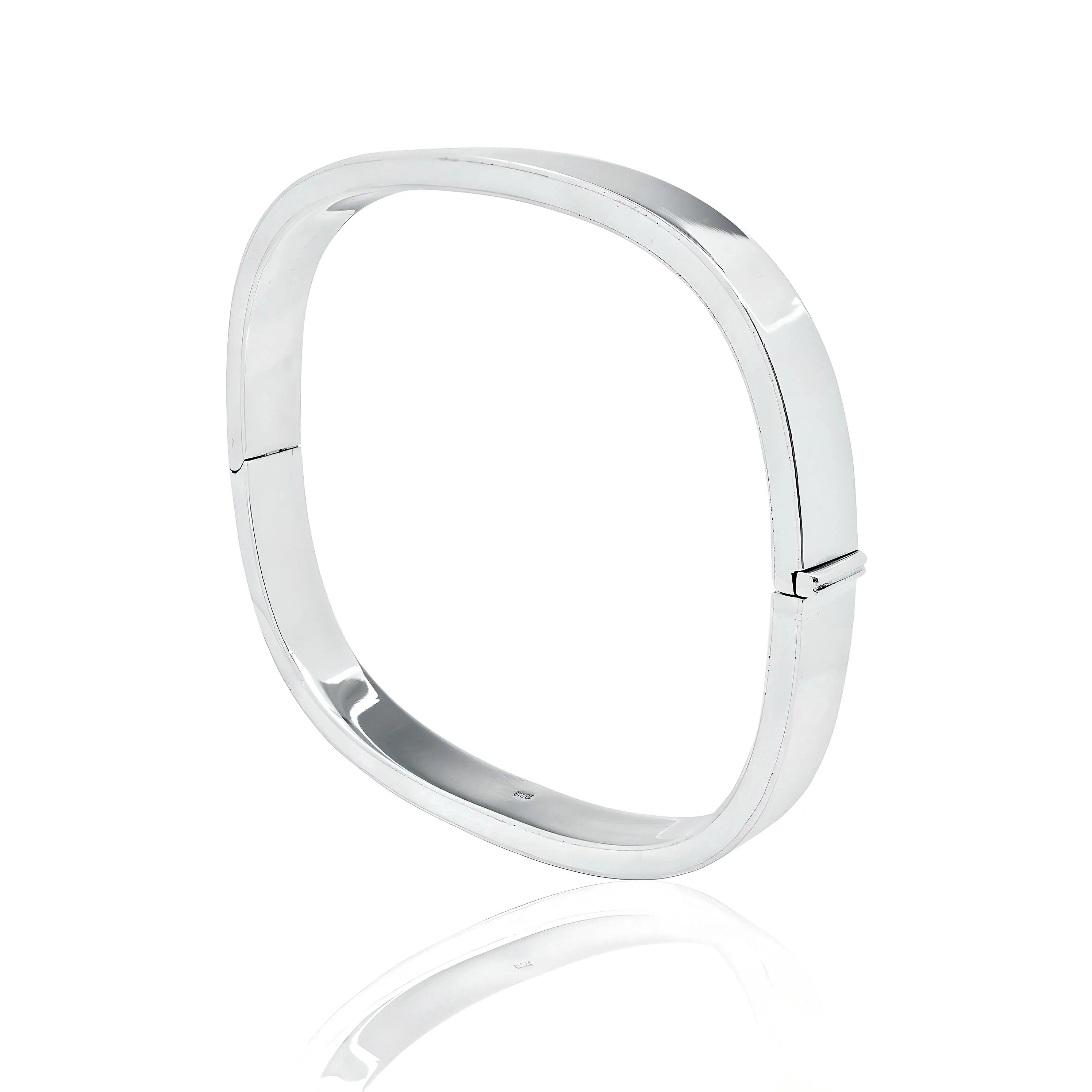 Vierkante zilveren manchetarmband