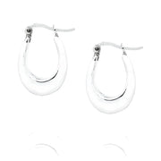 Zilveren oorbellen, ovale oorringen